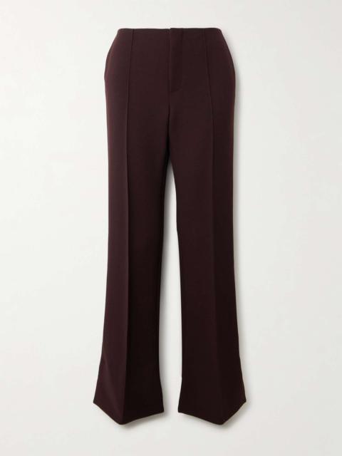 Pleated wool straight-leg pants