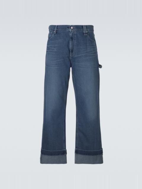 Crystal-embellished straight jeans