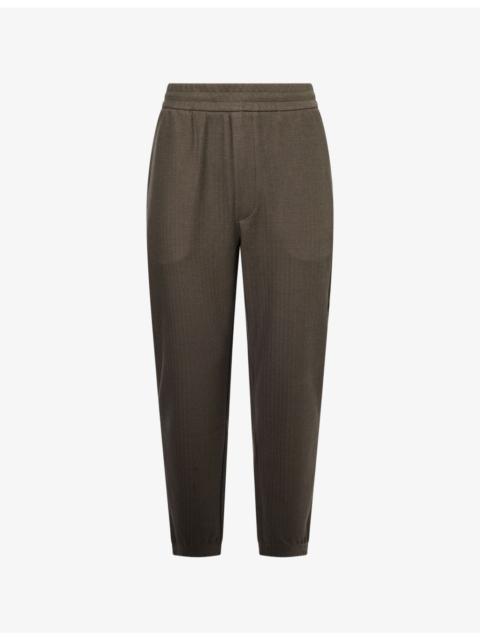Tapered-Leg Chevron-Jacquard Jogging Bottoms