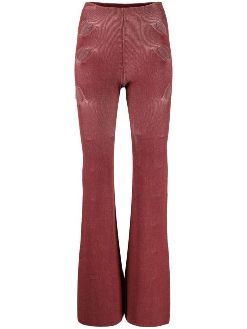 Lock slit-detail trousers