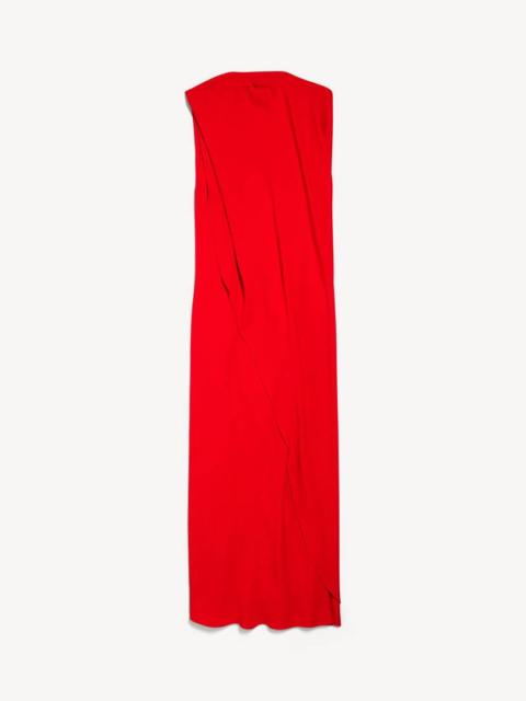 Women's Draped Dress in Sunset Red