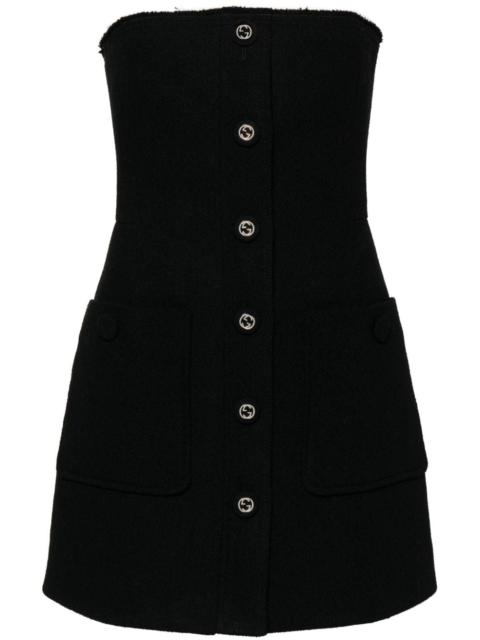 Interlocking-G-buttons mini dress