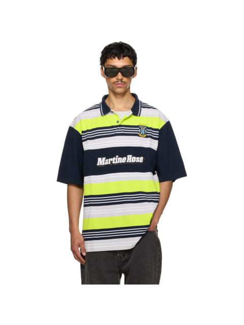 SSENSE Exclusive Navy & Green Oversized Panelled Polo