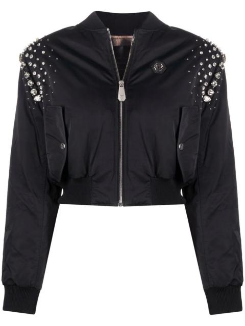 crystal-embellished bomber jacket