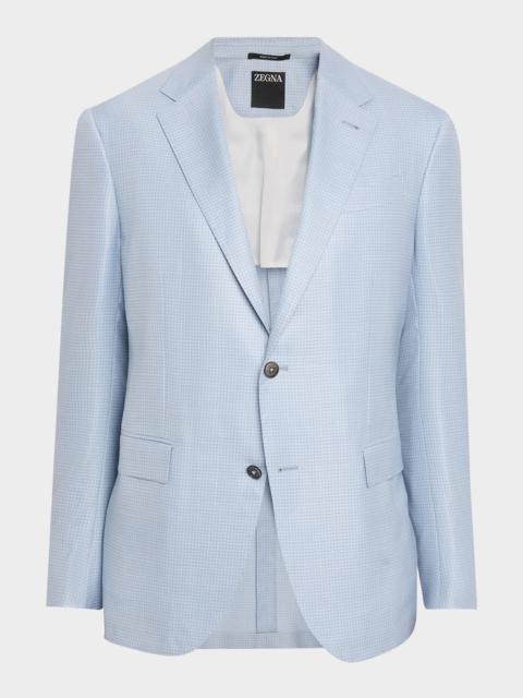 Men & apos;s Wool Gingham Single-Breasted Sport Coat