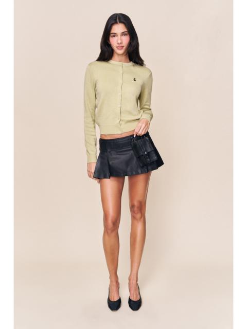 ONYX LEATHER CARGO MINI SKIRT