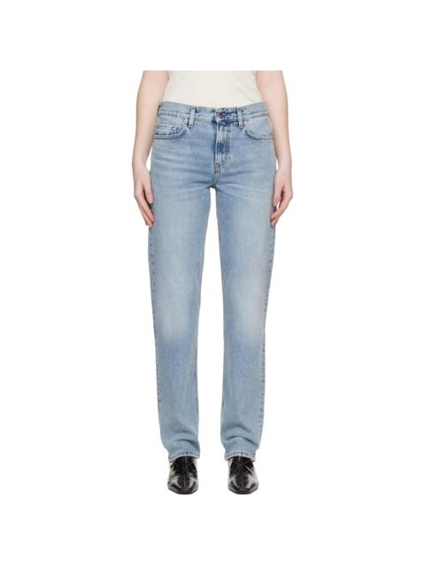 Blue Low Straight Jeans