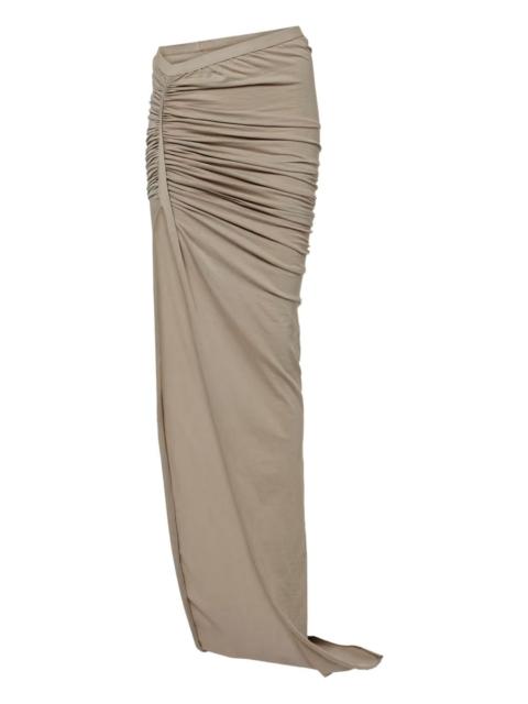 draped split asymmetric skirt