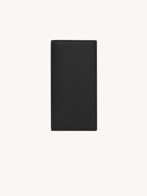 CASSANDRE SHADOW SAINT LAURENT CONTINENTAL WALLET IN GRAINED LEATHER