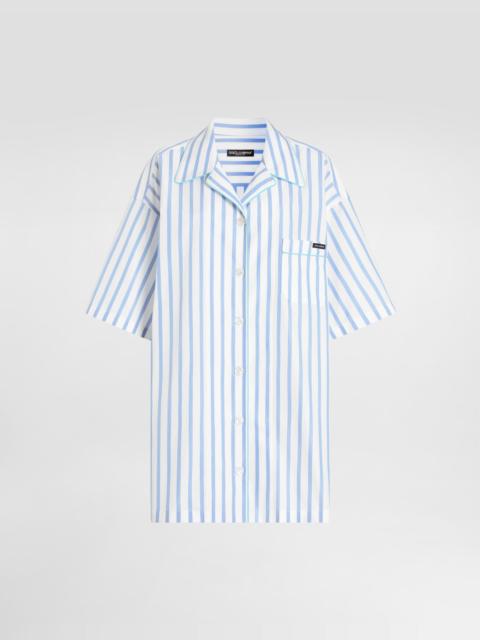Striped poplin shirt