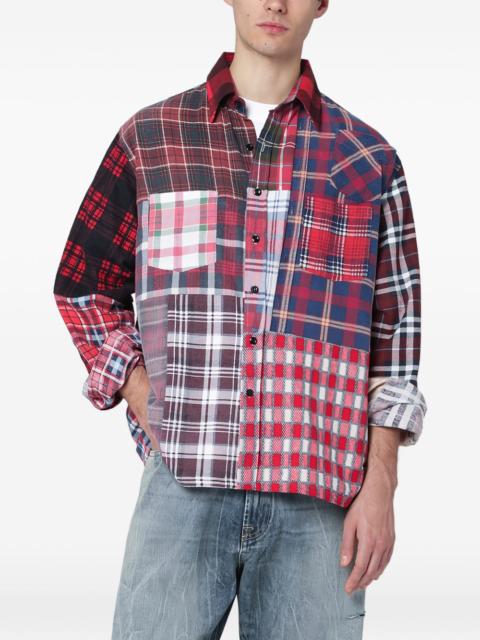 patchwork-design shirt