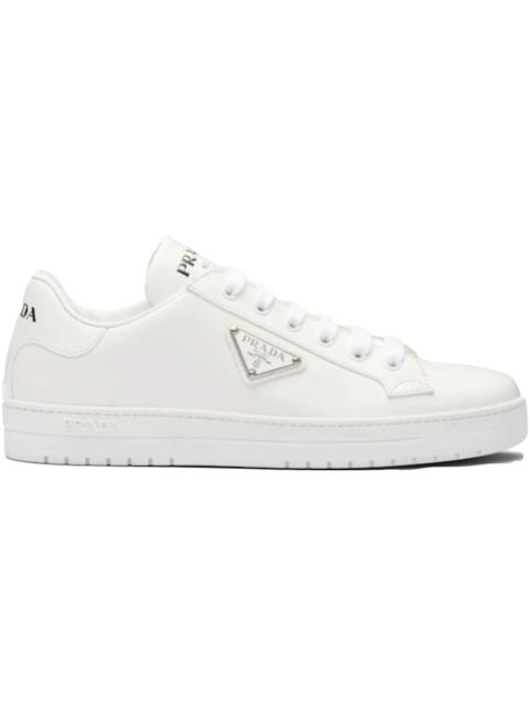 Prada Downtown Low Top Sneakers Leather White Silver (Women's)