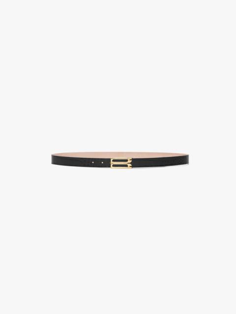 Dorian Belt In Black Croc Embossed Calf Leather