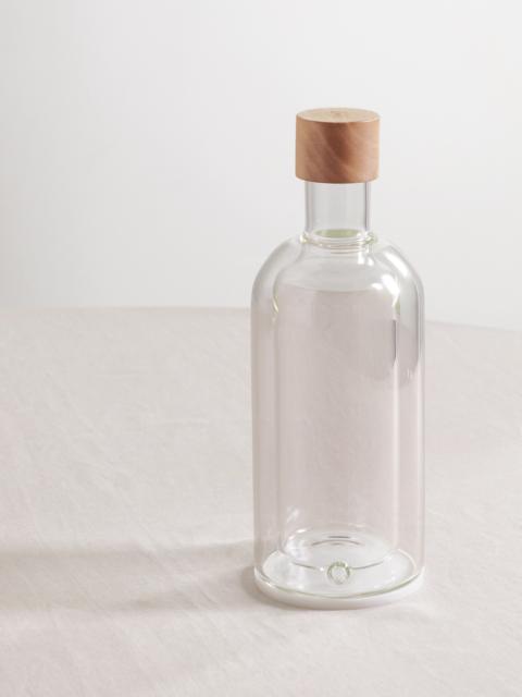 Glass And Walnut Wood Bottle