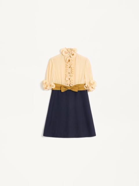 CREPE DE CHINE AND VISCOSE SHORT DRESS