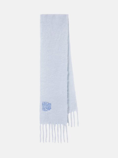 Embroidered mohair and wool-blend scarf