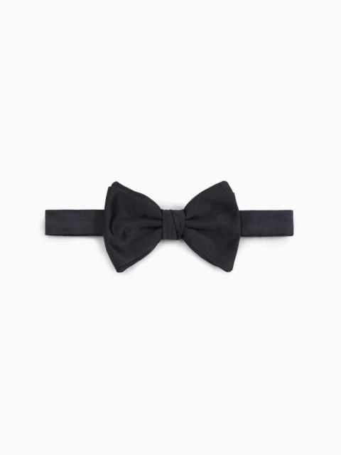 Pure silk bow tie with jacquard micro-motif