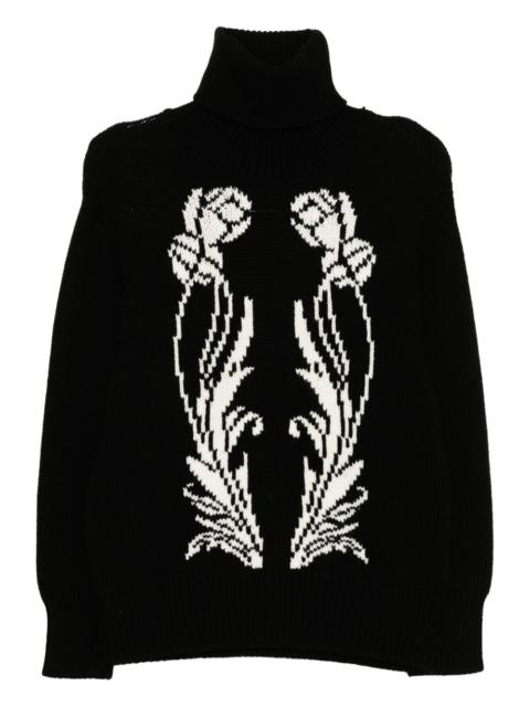 art deco-intarsia knit jumper
