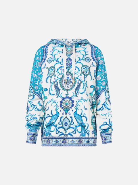 CONTRAST BAND HOODIE WITH SIDE POCKETS