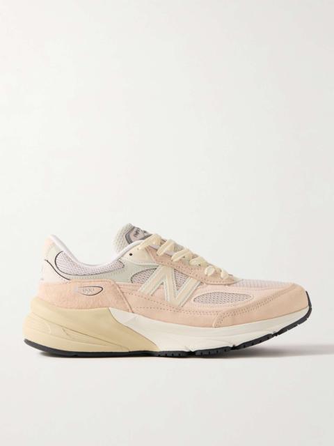 990v6 Leather-Trimmed Suede and Mesh Sneakers