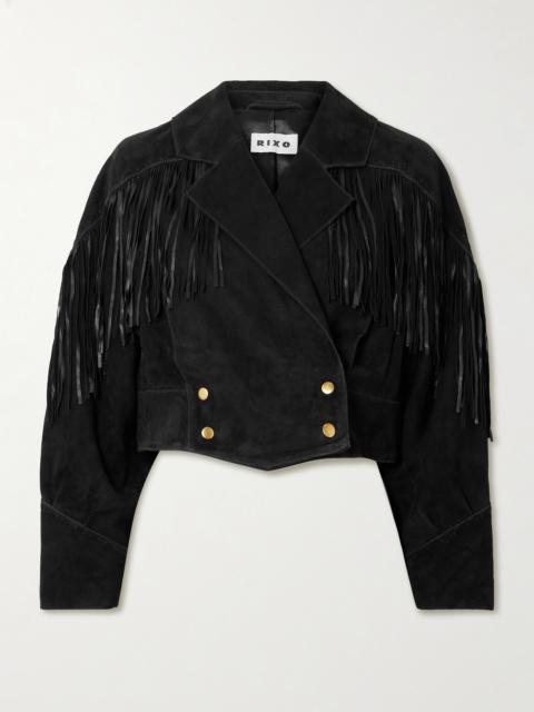 Darragh Fringed Double-breasted Suede Jacket