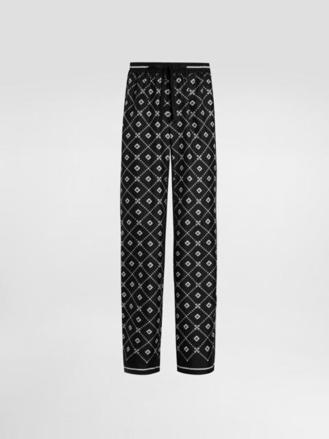 Printed twill trousers
