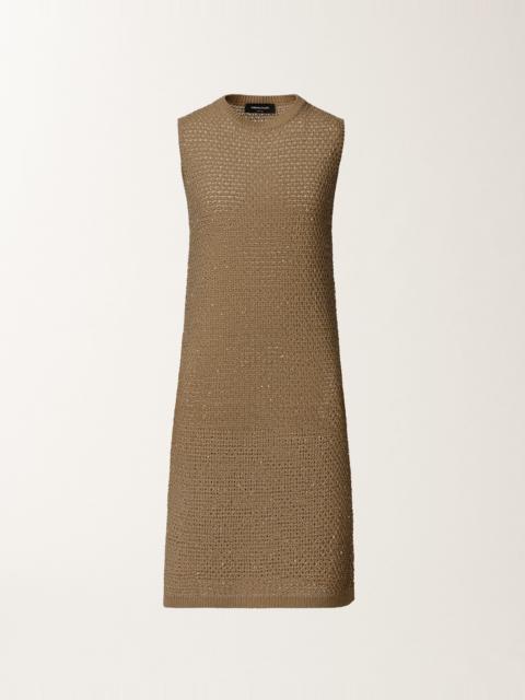 Mini dress in cotton tape with sequins