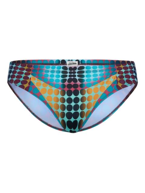 dots-printed swim brief