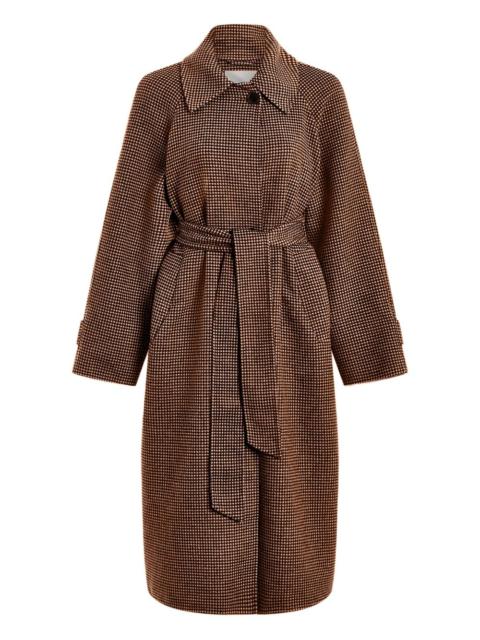 belted puppytooth coat