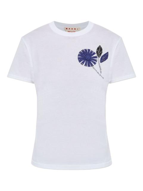 embroidered flower T-shirt