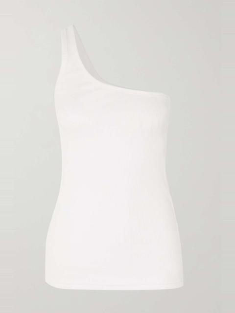 Tresia one-shoulder ribbed cotton-jersey tank