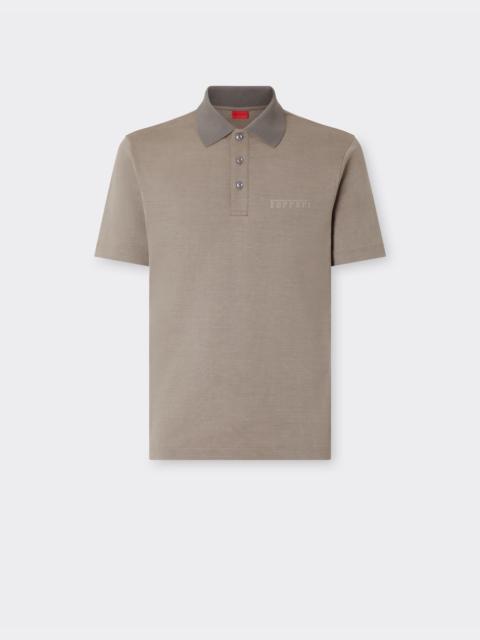 Cotton polo shirt with Ferrari logo