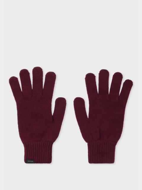 Burgundy Cashmere-Blend Gloves