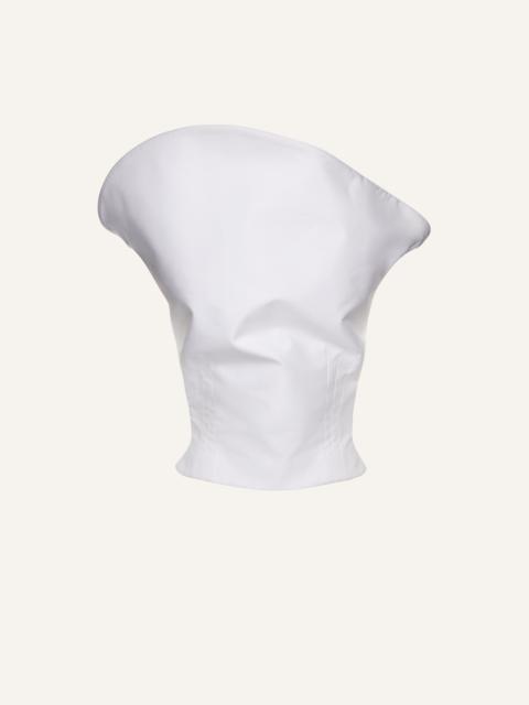 Sculptural sleeveless cotton top in white
