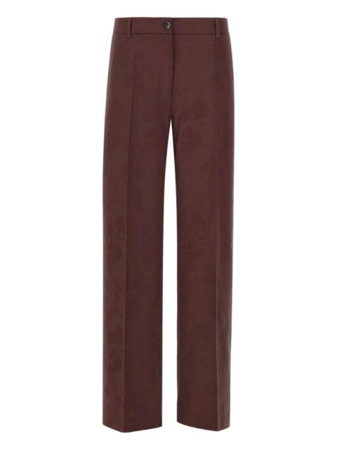 pleated straight-leg trousers