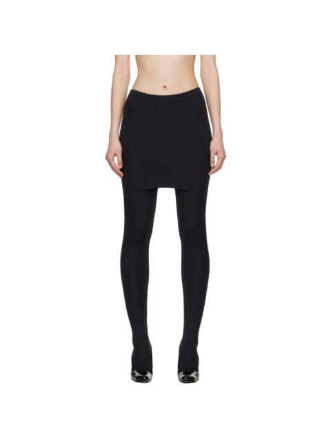 Black Push-Up Front Skirt Tights