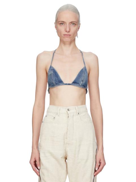 Blue Hollywood Garment-Washed Denim Bra