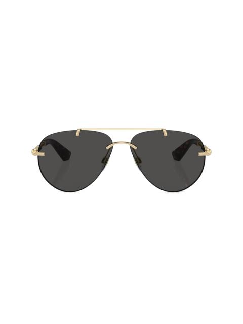 metallic aviator-frame sunglasses