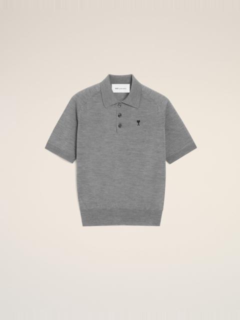 GREY WOOL SHORT SLEEVES AMI DE COEUR POLO