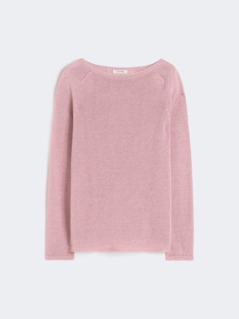 Linen yarn basic sweater - ANTIQUE ROSE