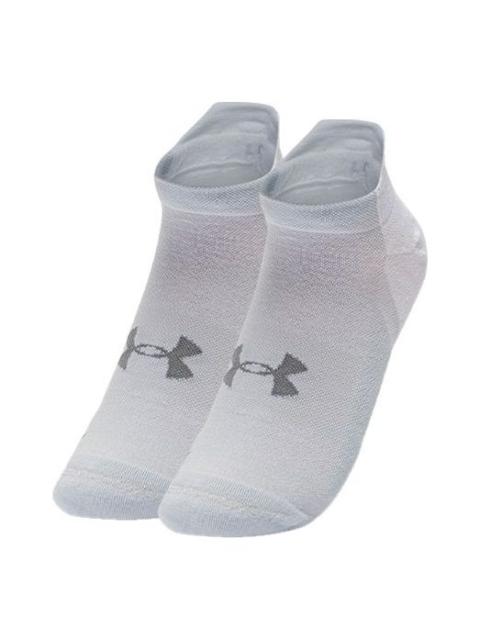 Under Armour ArmourDry Run No Show Socks 'White Grey' 1361164-100