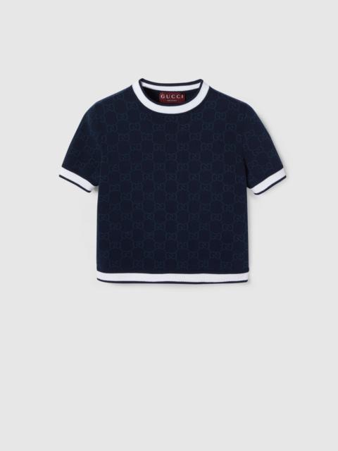 GG fine cotton jacquard top