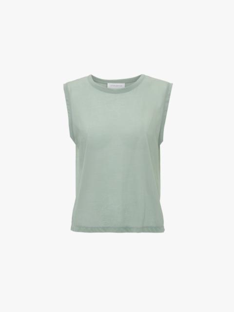 Cotton Crepe Tank In Wasabi