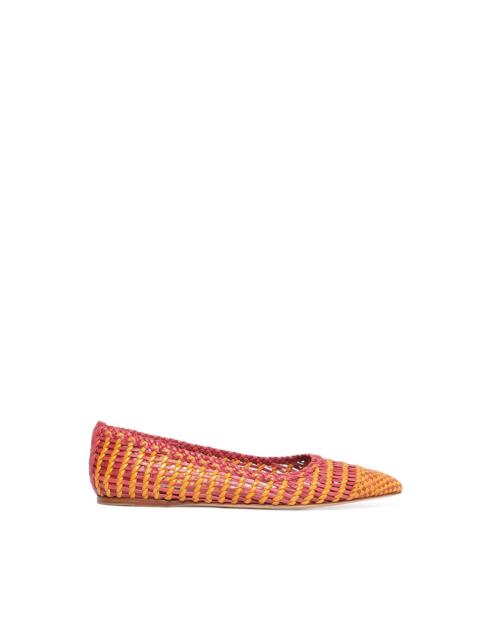Aurora Braided Flat Shoe in Pink Multi Leather