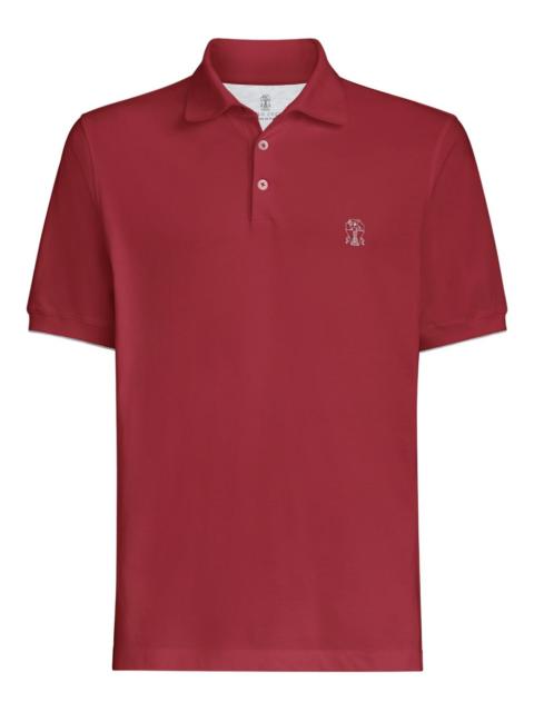 logo-embroidered piqué polo shirt