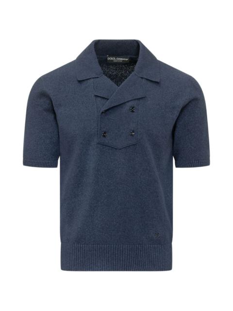 double-breasted polo shirt