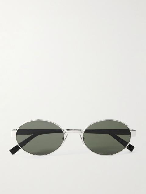 Oval-Frame Silver-Tone Sunglasses Silver
