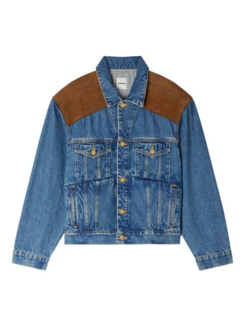 contrast-panel denim jacket