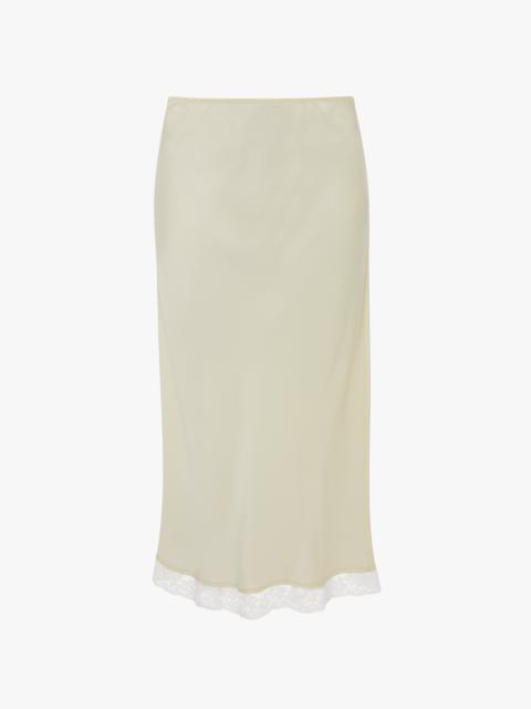 Lace Trim Slip Skirt In Ivory
