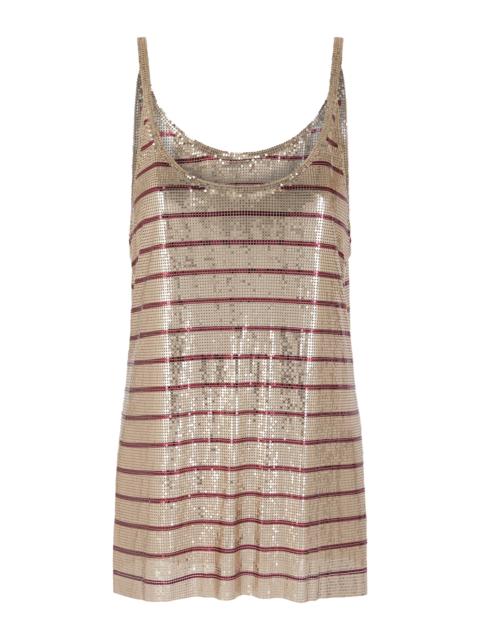 Striped Metallic Mesh Tank Top stripe